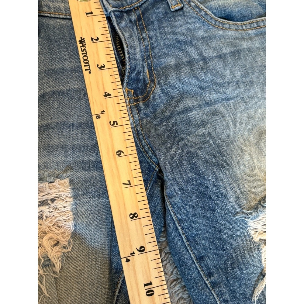 KanCan Jeans Womens 24 Skinny Mid Rise Denim Stretch Frayed Hem Light Wash - Picture 5 of 11